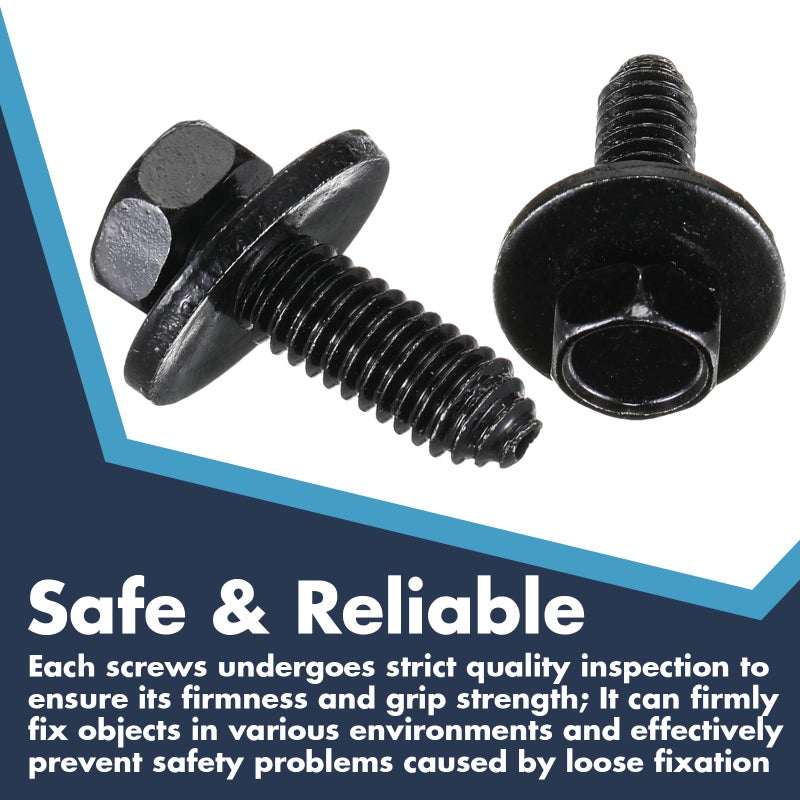 Yaocom 50 Pcs 5/16""-18 x 7/8"" Indented Hex Head Body Bolts, Metal Fasteners Automotive Body Screws for Trucks Fender Bolt for Car - Image 4